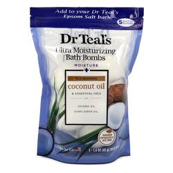 Dr Teal's Ultra Moisturizing Bath Bombs Five (5) 1.6 oz Moisture Rejuvinating Bath Bombs with Coconut oil, Essential Oils, Jojoba Oil, Sunfower Oil for Unisex